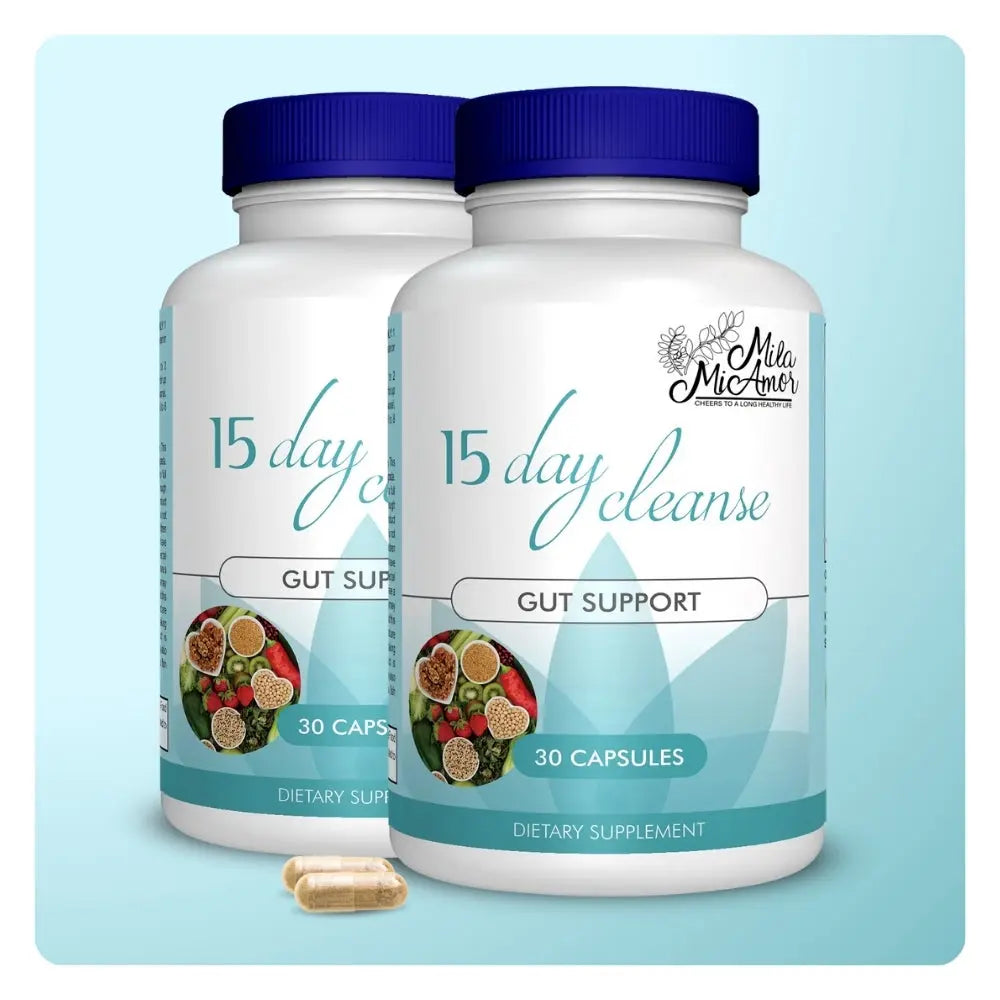 15 Day Cleanse - Gut and Colon Support | Caffeine Free | Advanced Formula with Senna, Cascara Sagrada, & Psyllium Husk | Non-Gmo | 30 Capsules