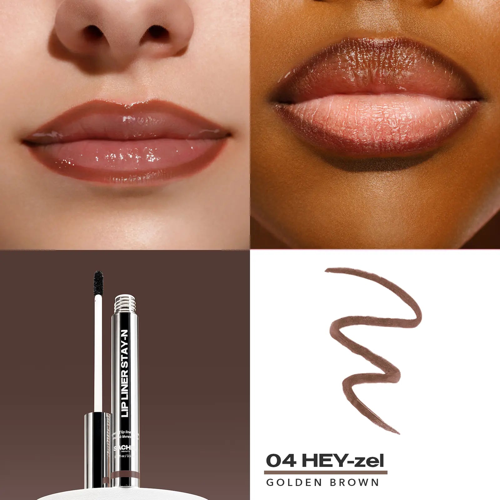 LIP LINER STAY-N - Peel-Off Lip Liner Stain - All Day & Night Lipliner with Hyaluronic Acid & Vitamin E - Long Lasting Formula - 0.12 Fl Oz / 3.5 Ml