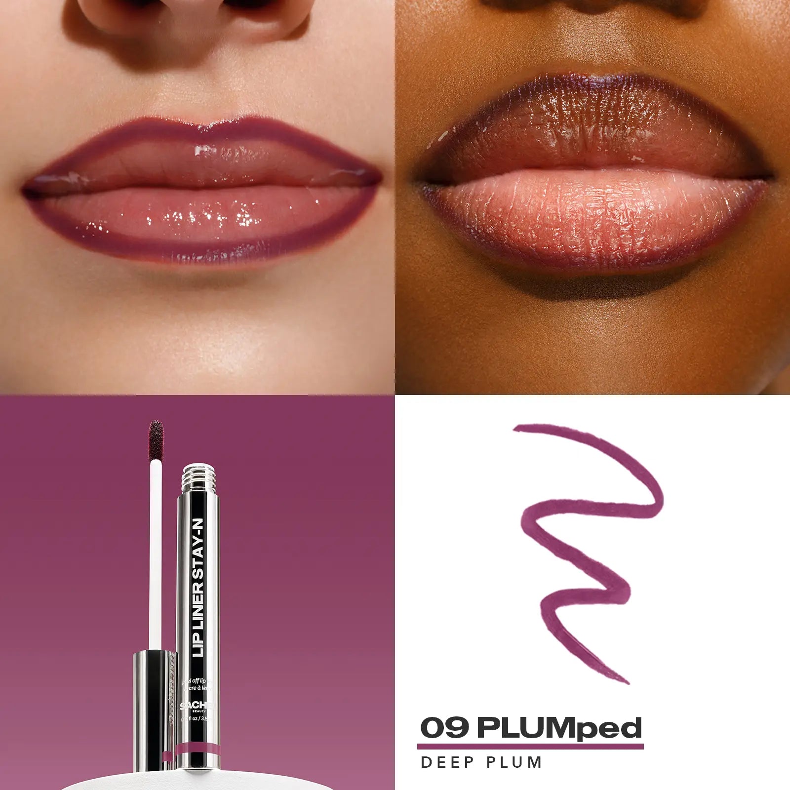 LIP LINER STAY-N - Peel-Off Lip Liner Stain - All Day & Night Lipliner with Hyaluronic Acid & Vitamin E - Long Lasting Formula - 0.12 Fl Oz / 3.5 Ml