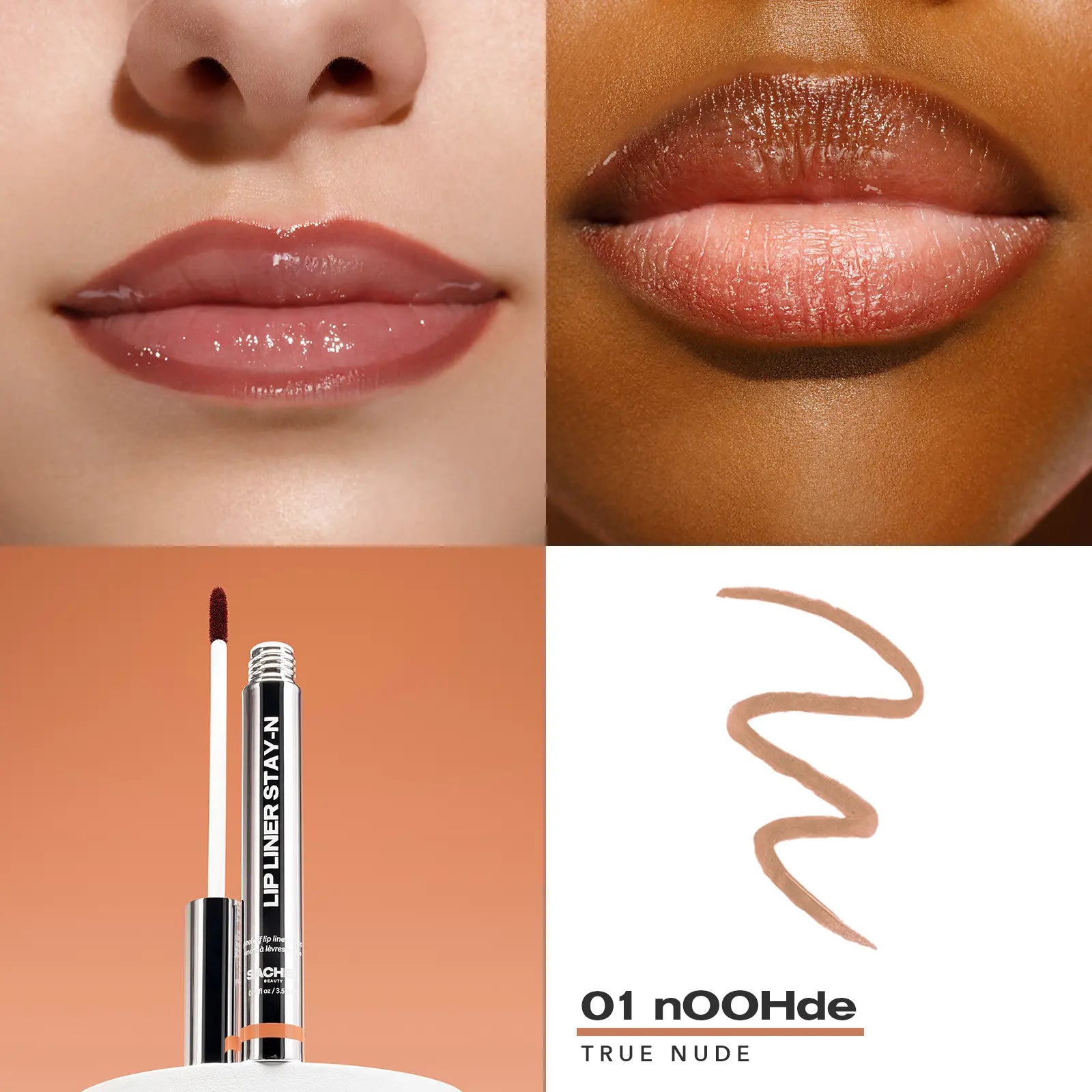 LIP LINER STAY-N - Peel-Off Lip Liner Stain - All Day & Night Lipliner with Hyaluronic Acid & Vitamin E - Long Lasting Formula - 0.12 Fl Oz / 3.5 Ml