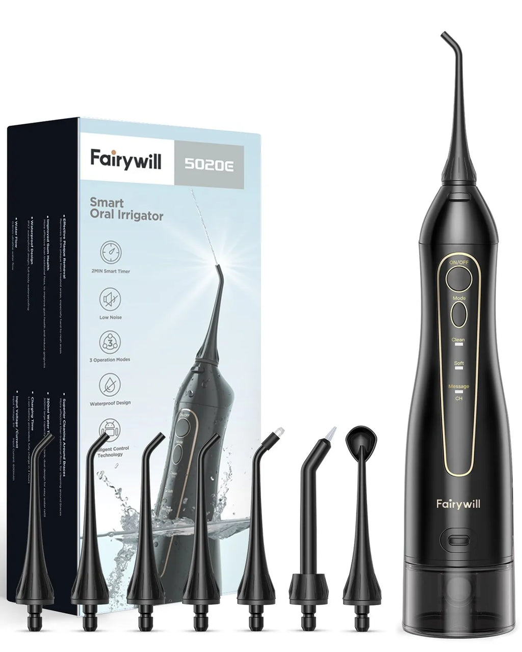 Rechargeable Portable Water Flosser with 3 Modes and 300ML Water Tank for Effective Dental Care