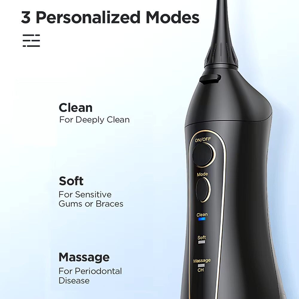 Rechargeable Portable Water Flosser with 3 Modes and 300ML Water Tank for Effective Dental Care