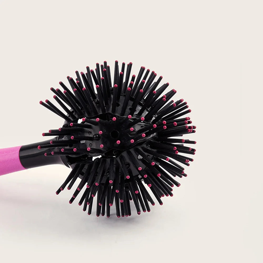 3D round Hair Brushes Detangling Hairbrush Spherical Ball Brush 360° round Styling Hair Brush Salon Heat Resistant Hair Combs