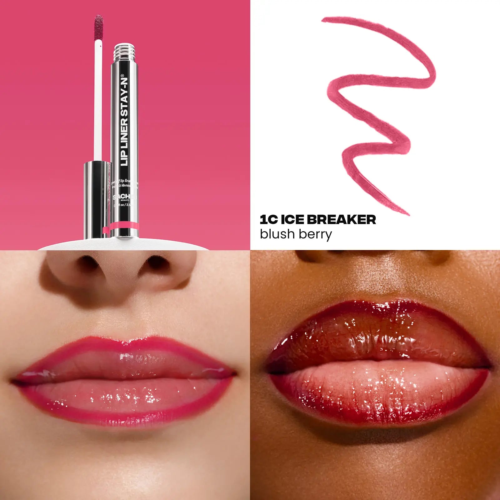 LIP LINER STAY-N - Peel-Off Lip Liner Stain - All Day & Night Lipliner with Hyaluronic Acid & Vitamin E - Long Lasting Formula - 0.12 Fl Oz / 3.5 Ml