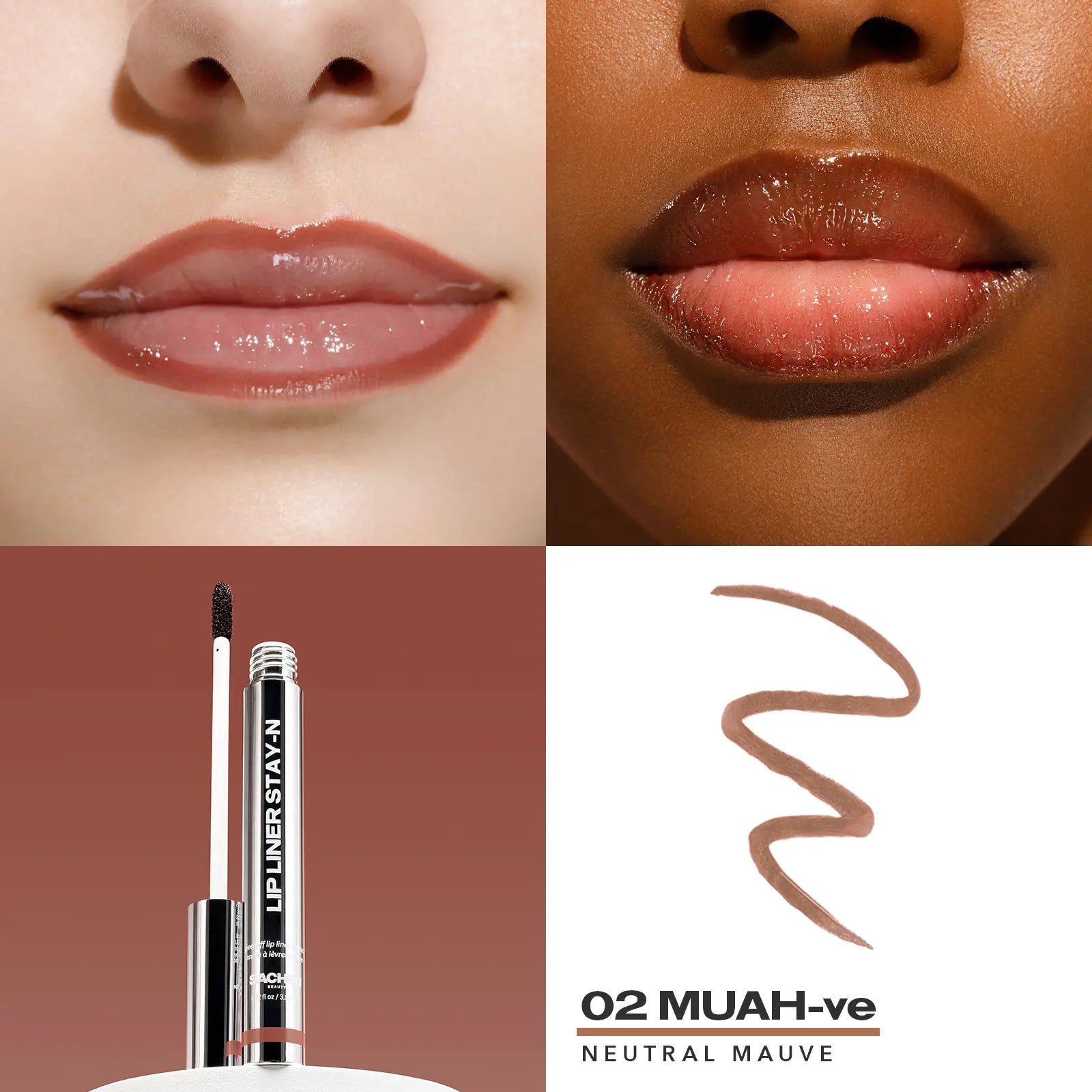 LIP LINER STAY-N - Peel-Off Lip Liner Stain - All Day & Night Lipliner with Hyaluronic Acid & Vitamin E - Long Lasting Formula - 0.12 Fl Oz / 3.5 Ml