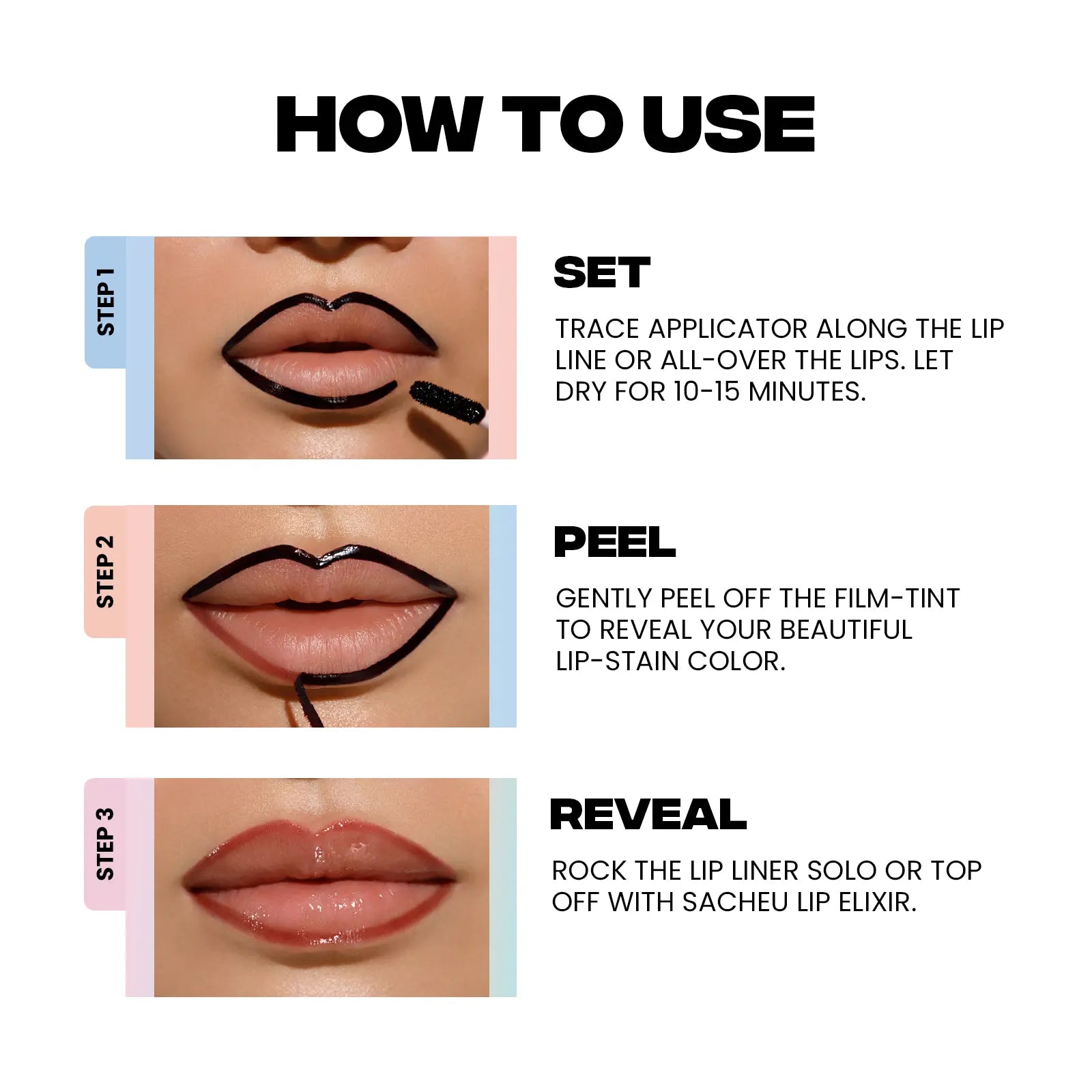LIP LINER STAY-N - Peel-Off Lip Liner Stain - All Day & Night Lipliner with Hyaluronic Acid & Vitamin E - Long Lasting Formula - 0.12 Fl Oz / 3.5 Ml